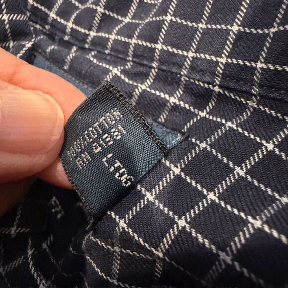 Ralph Lauren Classic Fit Men's Button Down Navy White Windowpane Size Large - Picture 6 of 11